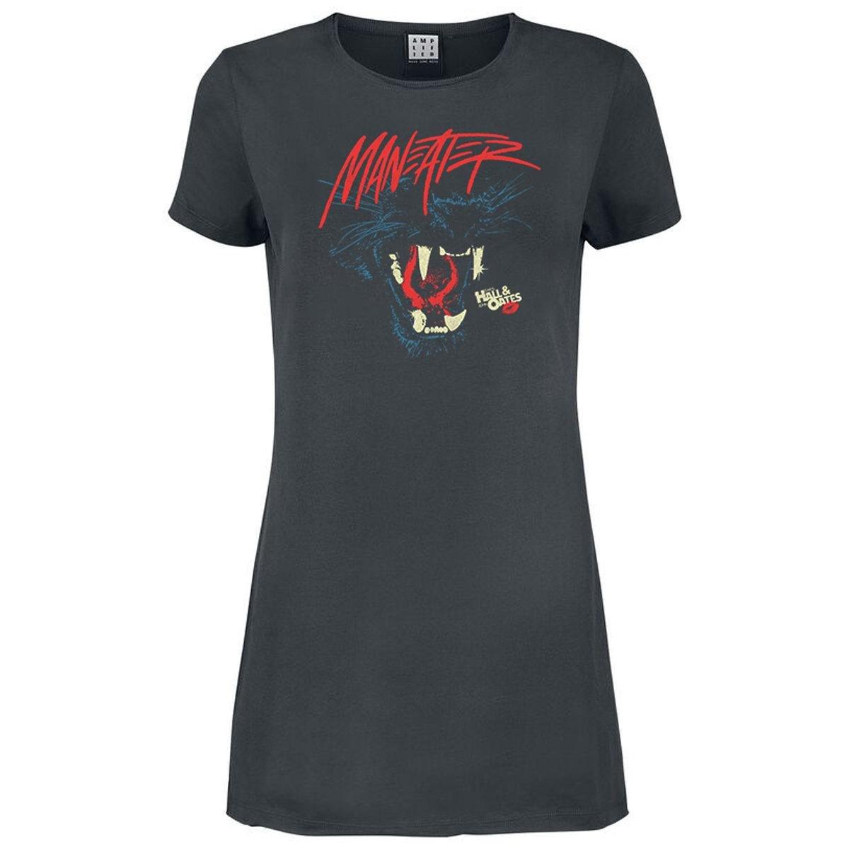 Amplified - Maneater TShirtKleid, für Damen, Charcoal Black, Größe S von Amplified