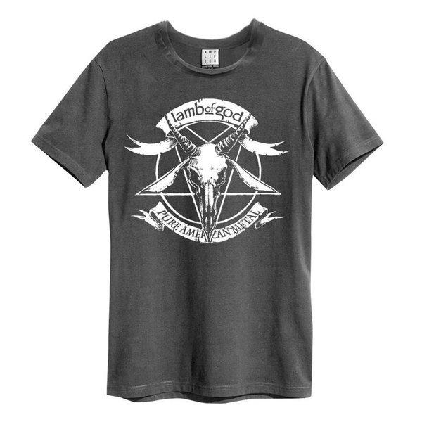 Pure American Metal Tshirt Damen Charcoal Black XS von Amplified