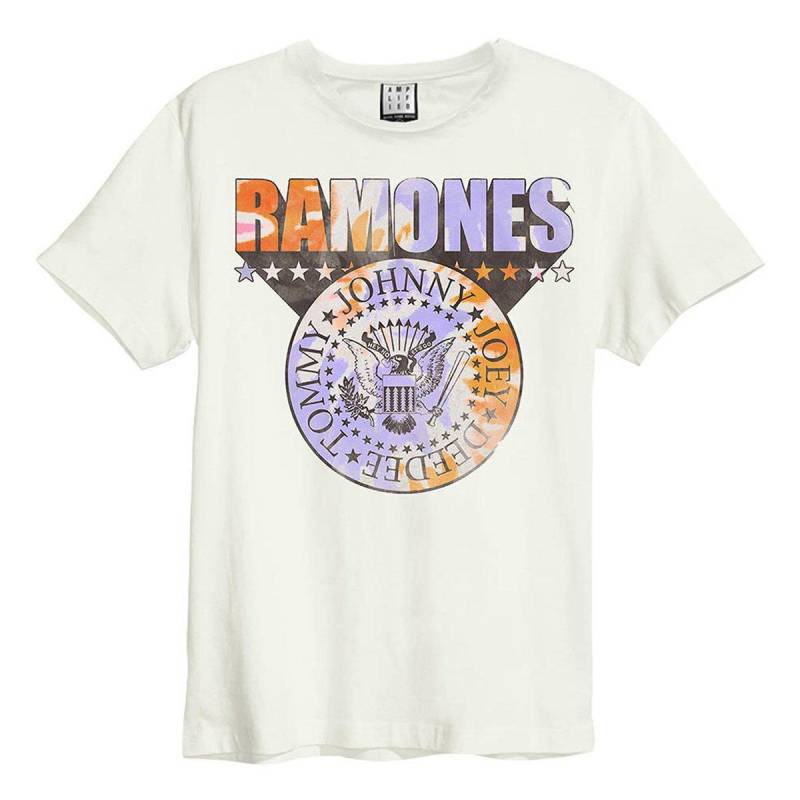 Ramones Shield Tshirt Damen Weiss XL von Amplified