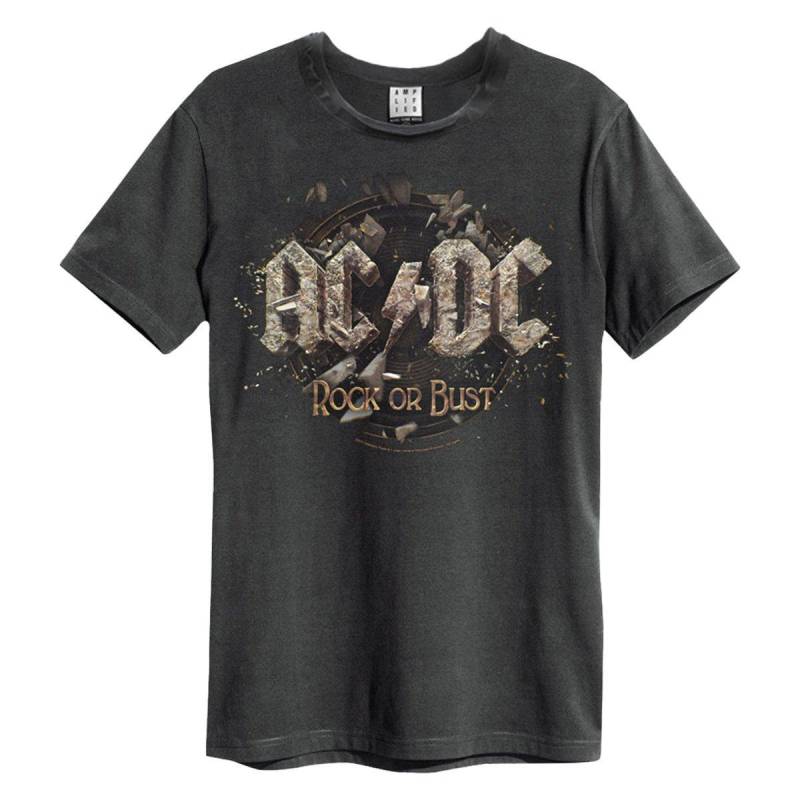 Amplified - Rock Or Bust TShirt, für Damen, Charcoal Black, Größe XS von Amplified