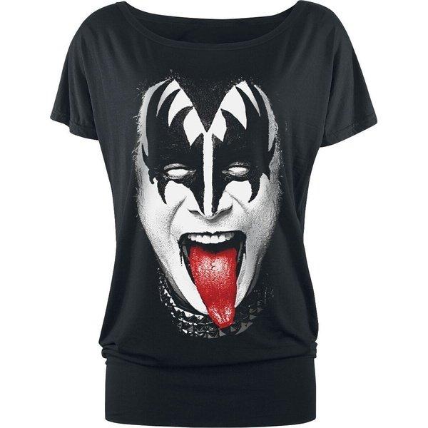 Simmons Tongue Tshirt Damen Schwarz L von Amplified