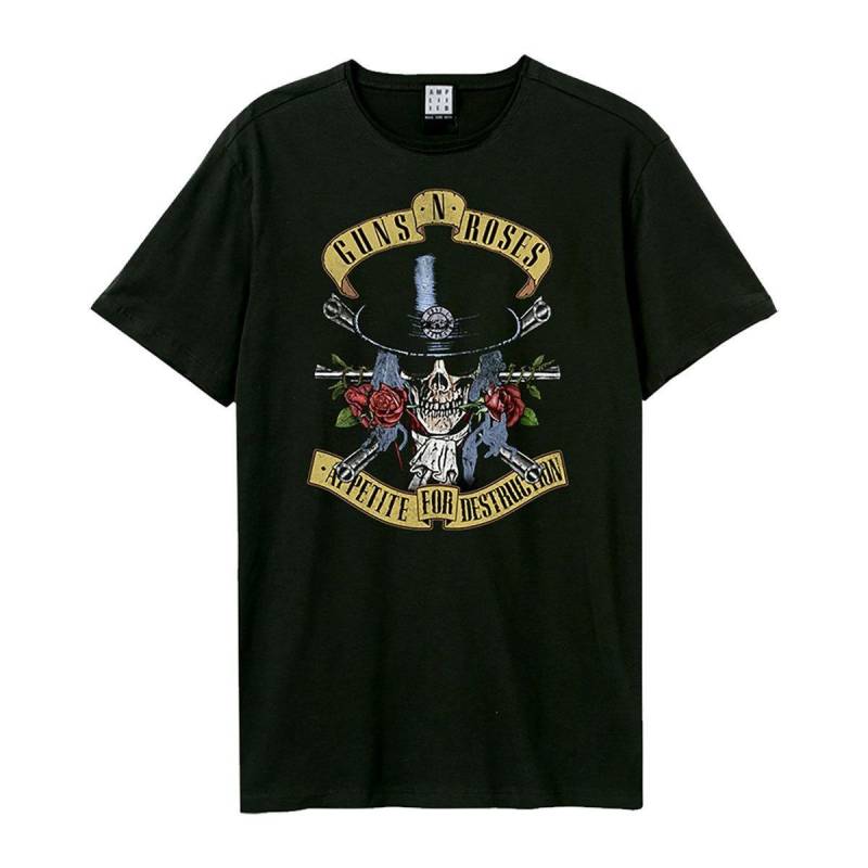 Top Hat Skull Tshirt Damen Schwarz XL von Amplified