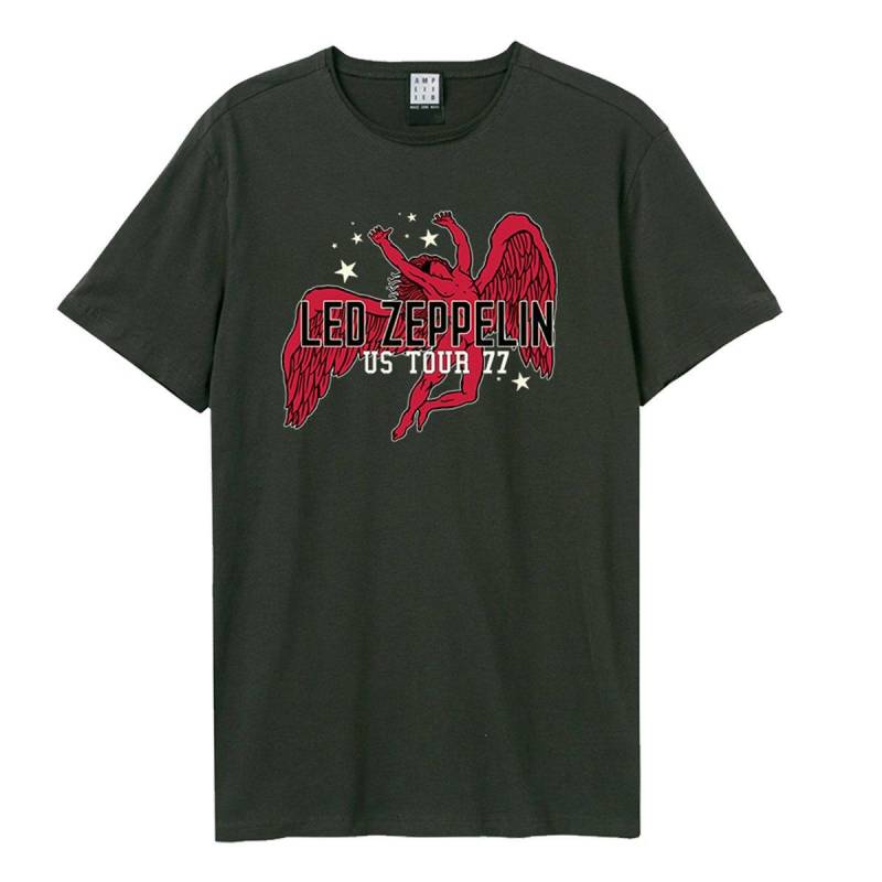 Us Tour 77 Led Zeppelin T-shirt Damen Charcoal Black M von Amplified