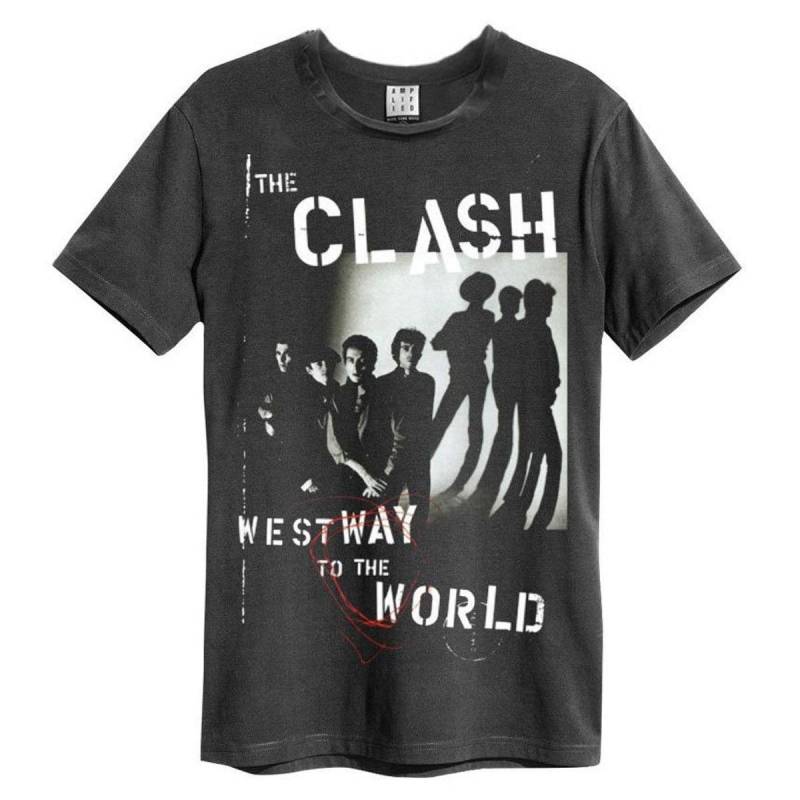 Westway To The World Tshirt Damen Charcoal Black XS von Amplified