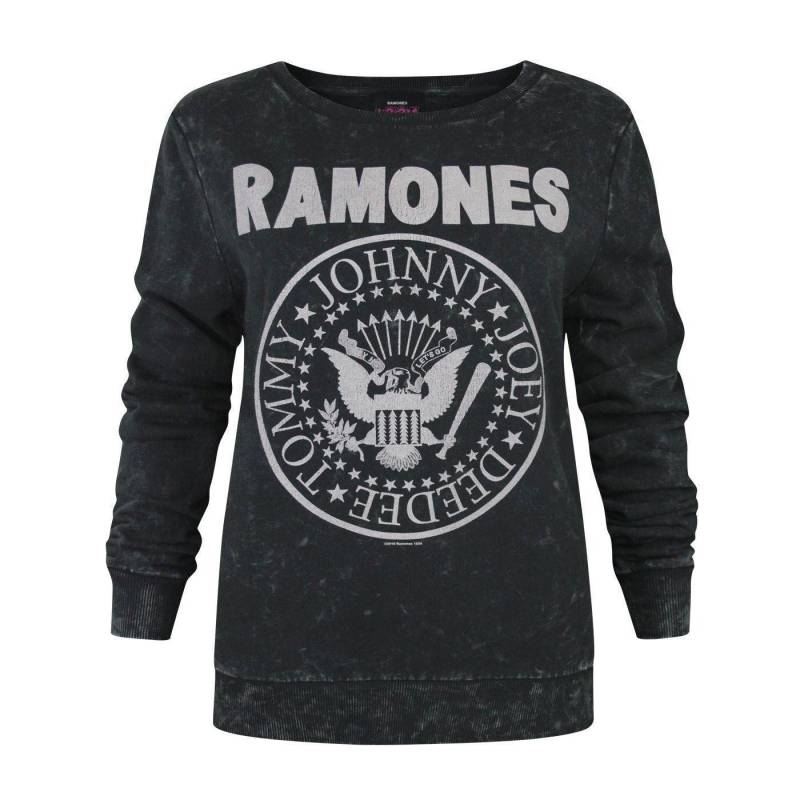 "ramones" Sweatshirt, Logo Damen Charcoal Black L von Amplified