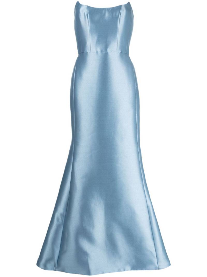 Amsale Mikado strapless maxi dress - Blue von Amsale