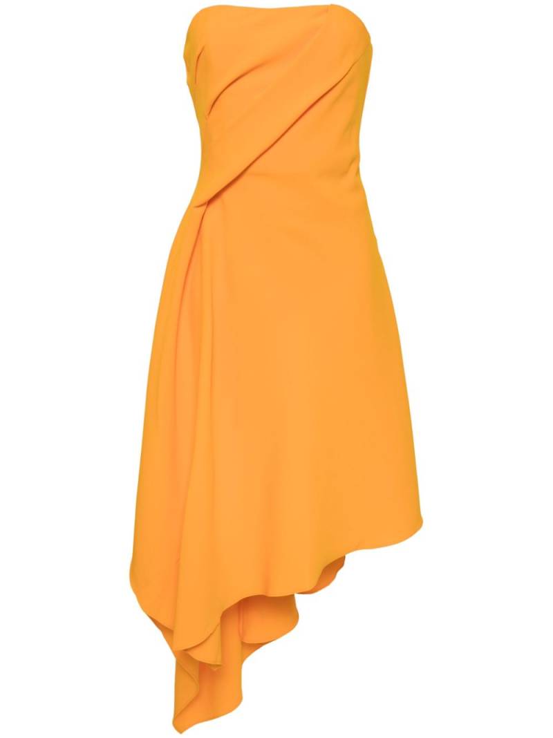 Amsale asymmetric crepe midi dress - Orange von Amsale