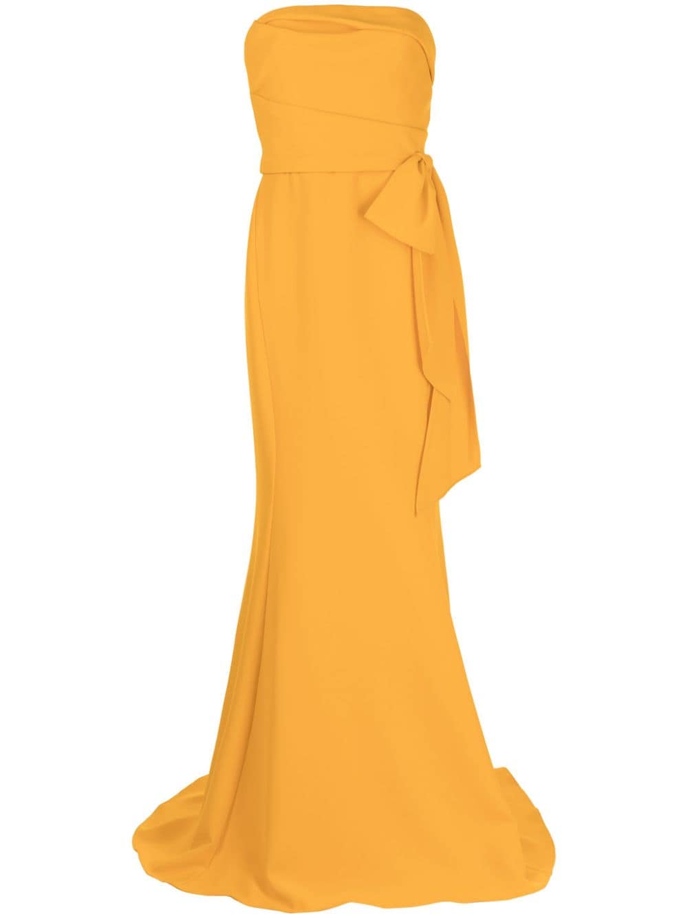 Amsale asymmetric-edge strapless gown - Orange von Amsale