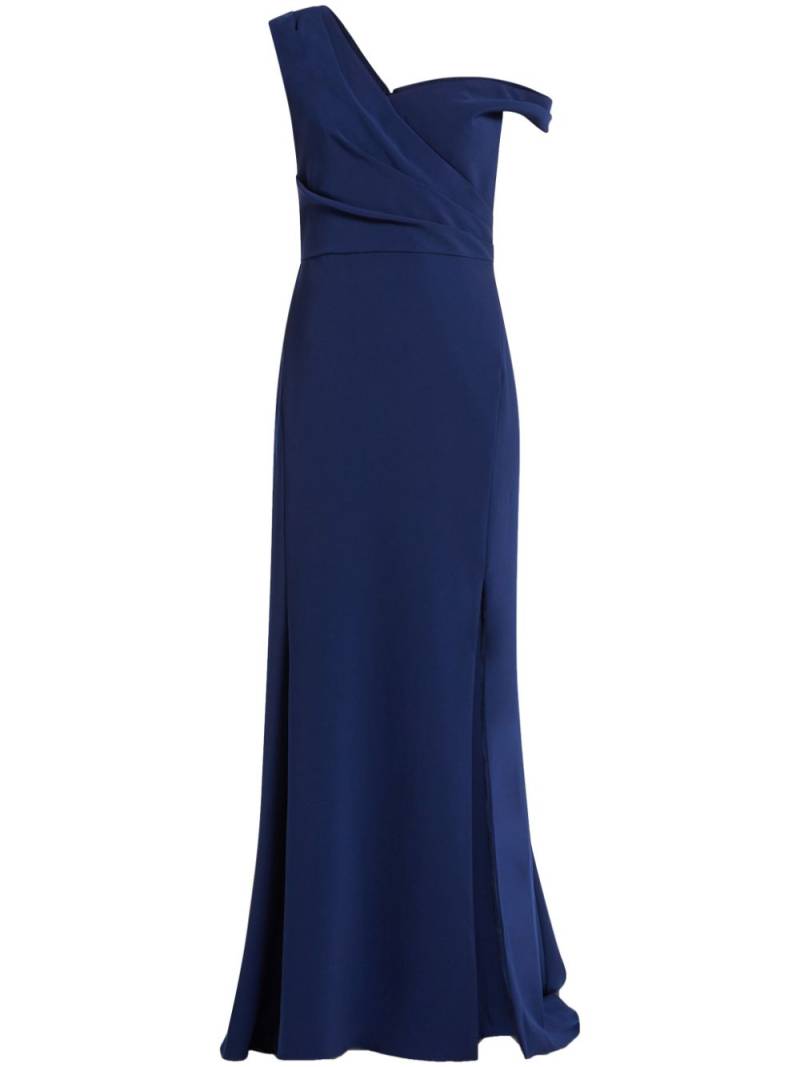 Amsale asymmetric-neck gown - Blue von Amsale