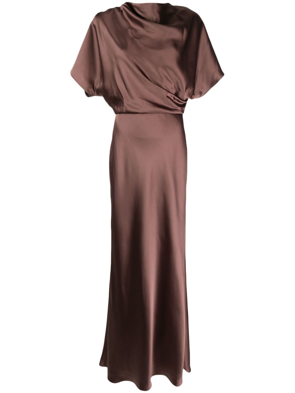 Amsale draped satin gown - Brown von Amsale