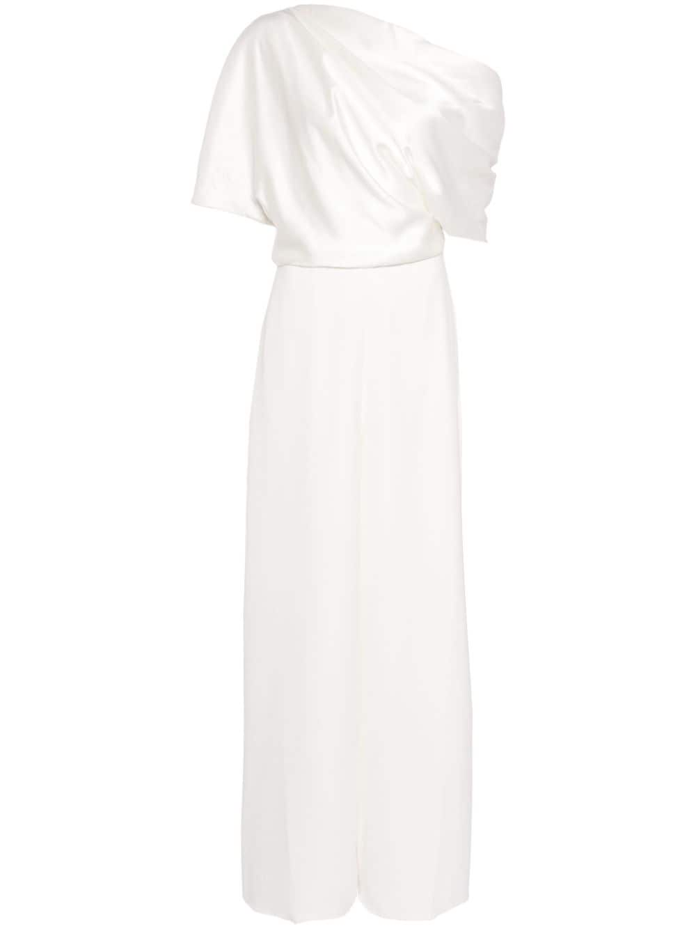 Amsale draped wide-leg jumpsuit - White von Amsale