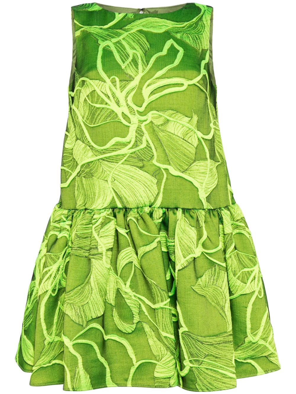 Amsale floral-jacquard boat-neck dress - Green von Amsale