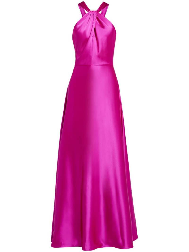 Amsale halterneck satin gown - Pink von Amsale