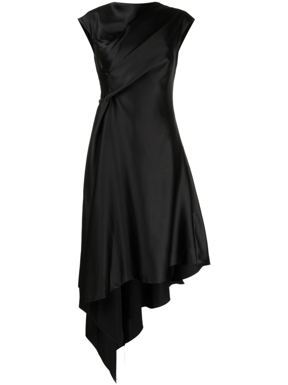 Amsale handkerchief-hem satin dress - Black von Amsale