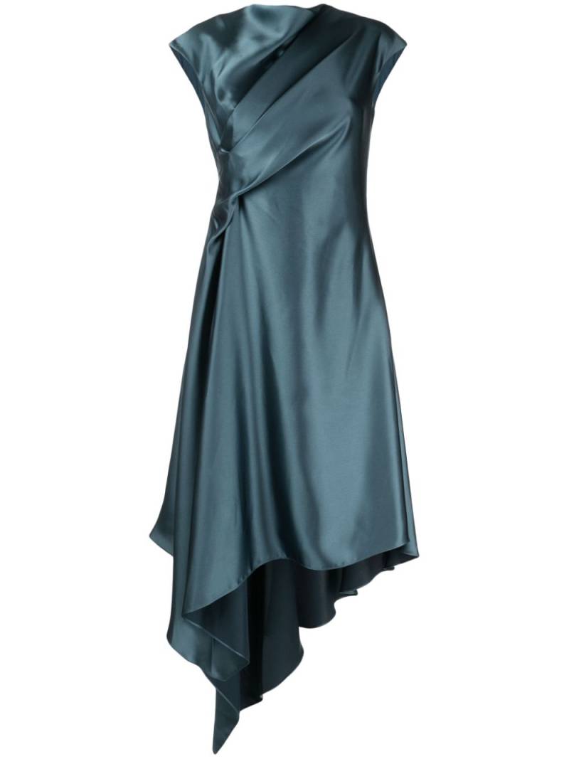 Amsale handkerchief-hem satin dress - Blue von Amsale