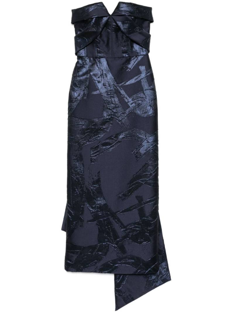 Amsale jacquard strapless dress - Blue von Amsale