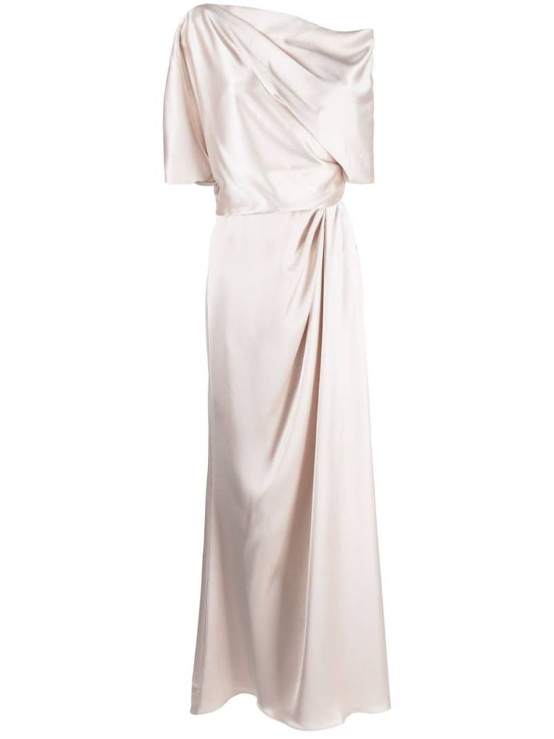 Amsale off-shoulder draped maxi dress - Neutrals von Amsale