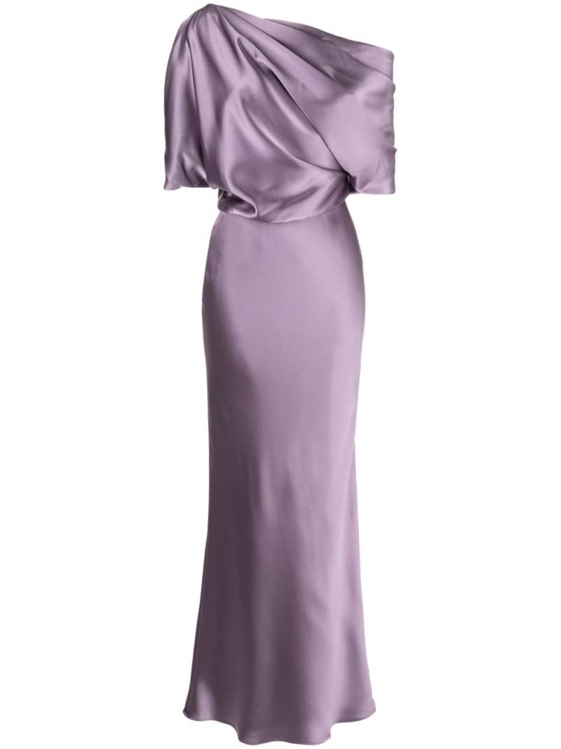 Amsale off-shoulder draped maxi dress - Purple von Amsale