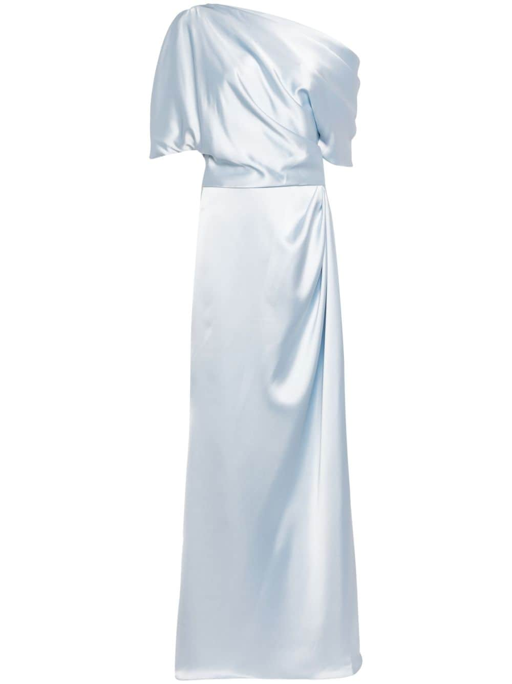 Amsale off-shoulder satin gown - Blue von Amsale