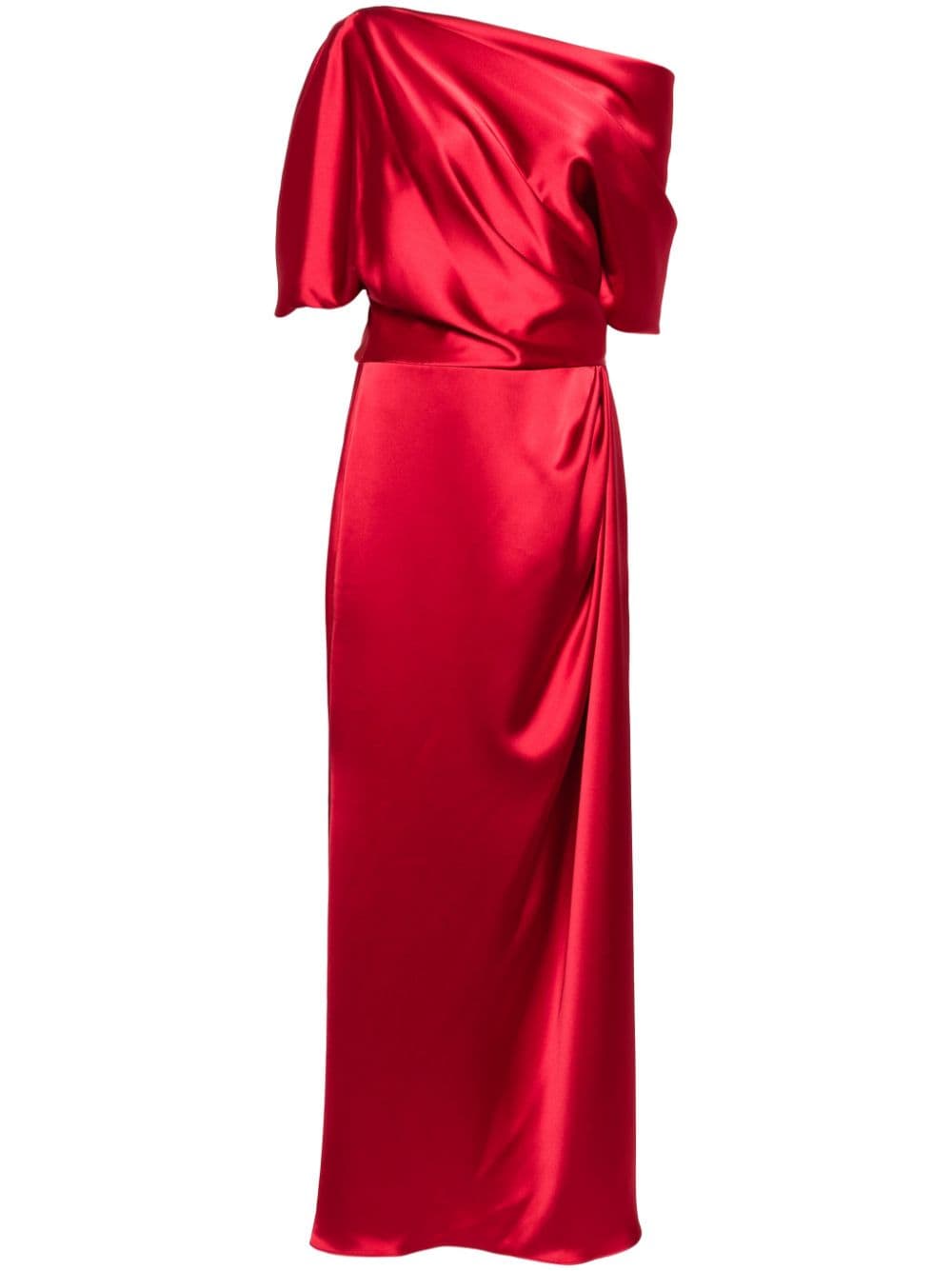 Amsale off-shoulder satin gown - Red von Amsale