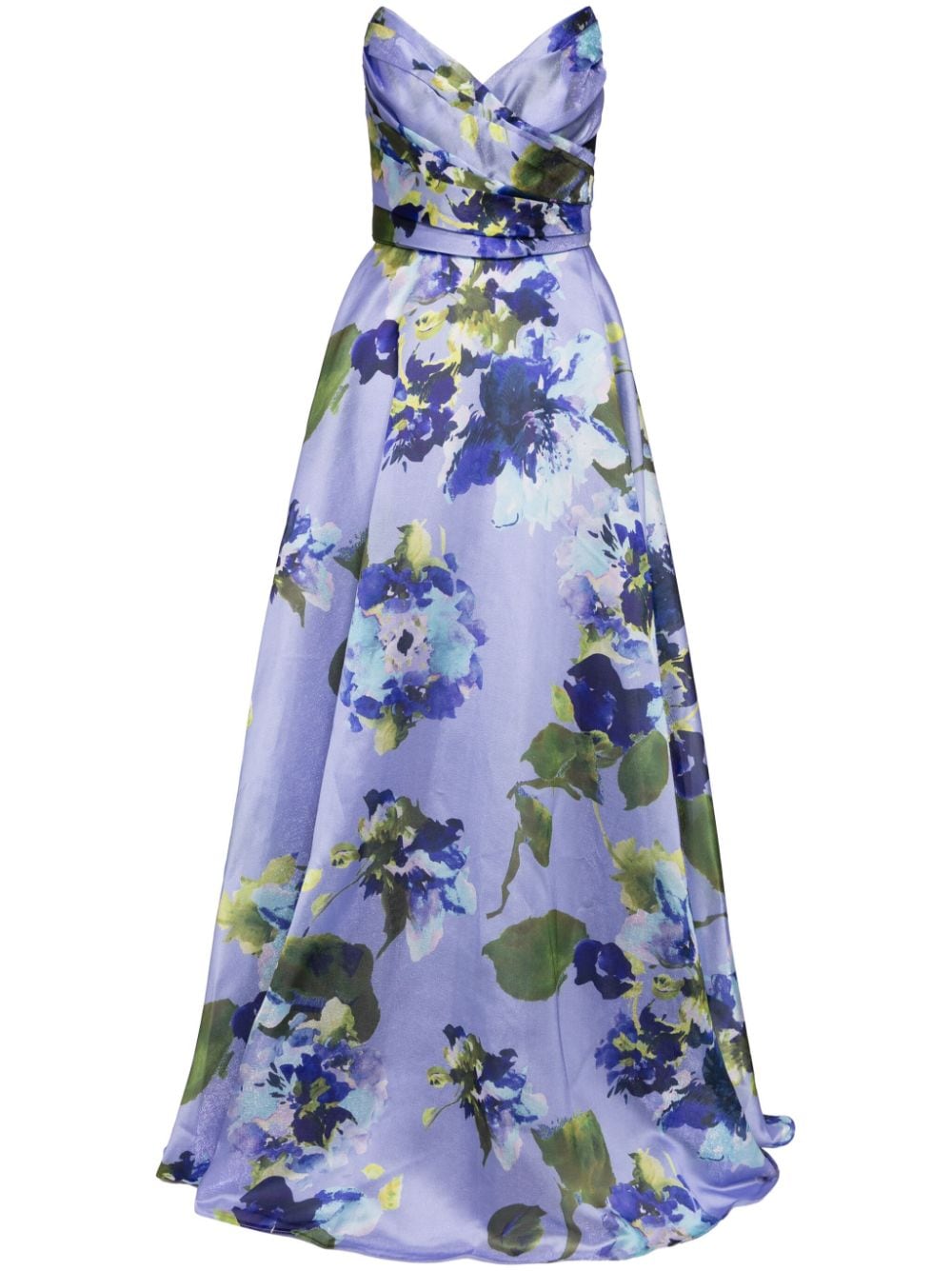 Amsale printed organza gown - Blue von Amsale