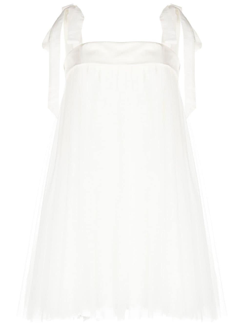 Amsale tulle-overlay short dress - White von Amsale