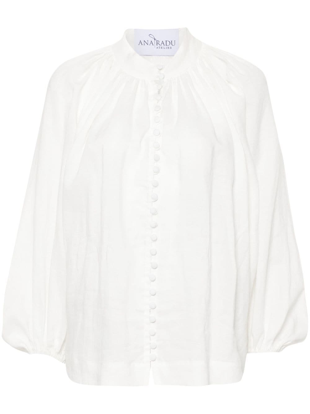 Ana Radu balloon-sleeve linen shirt - White von Ana Radu