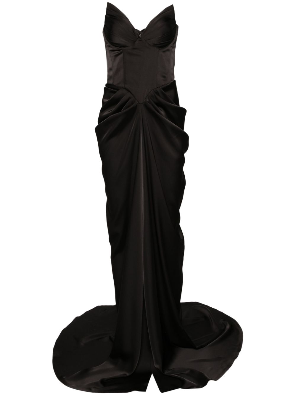 Ana Radu corset-style satin gown - Black von Ana Radu