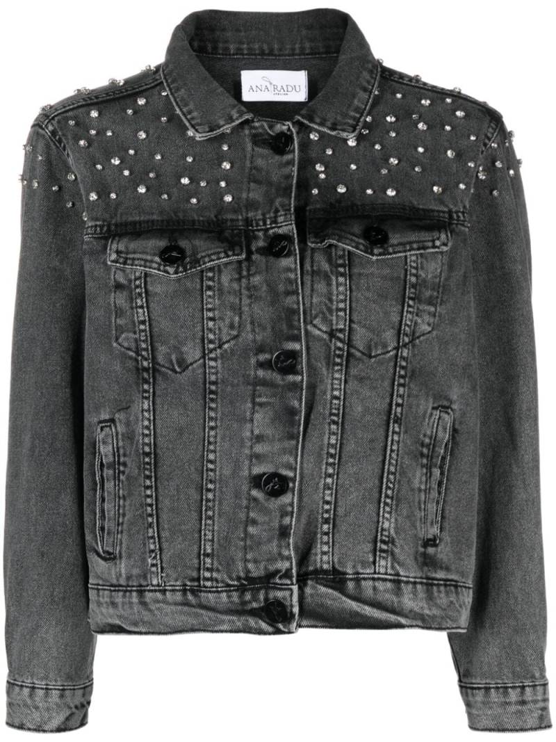 Ana Radu crystal-embellished denim jacket - Grey von Ana Radu