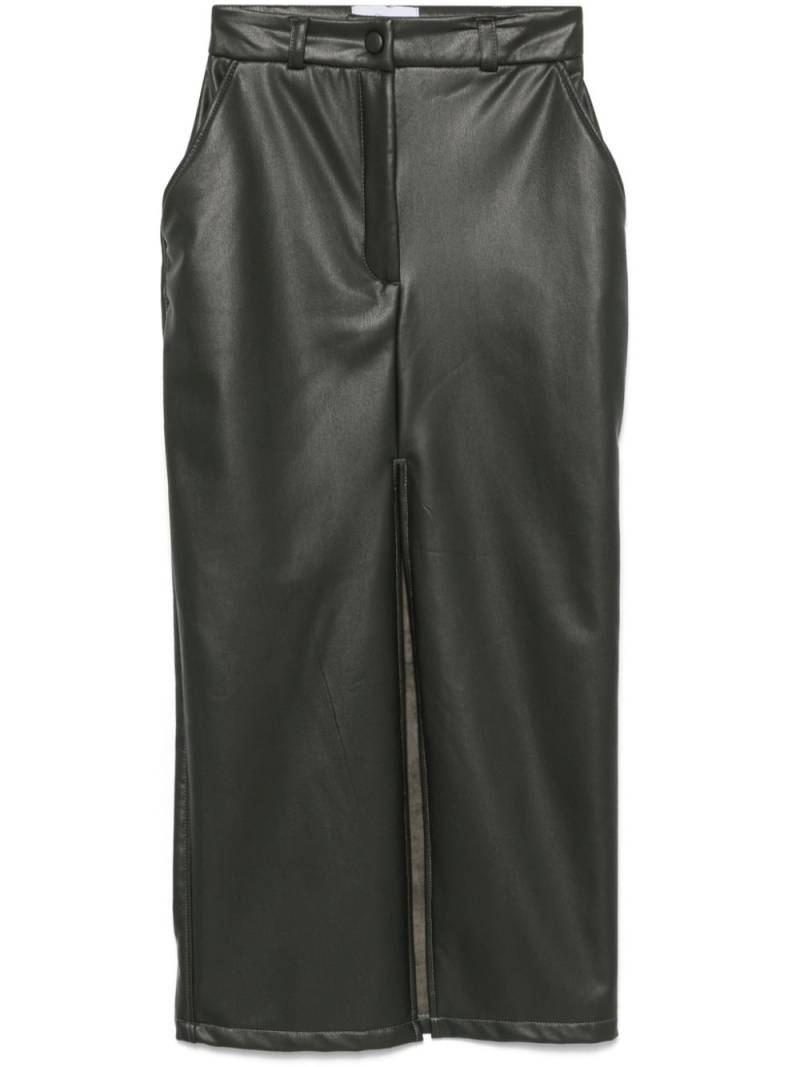 Ana Radu faux-leather midi skirt - Green von Ana Radu