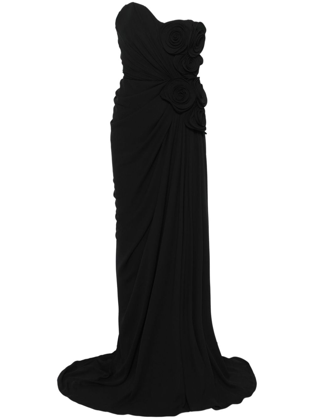 Ana Radu floral-appliqué maxi dress - Black von Ana Radu