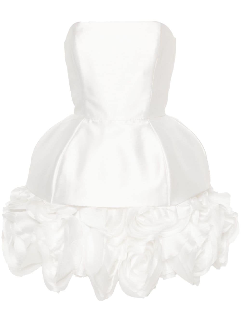 Ana Radu floral-appliqué strapless minidress - White von Ana Radu