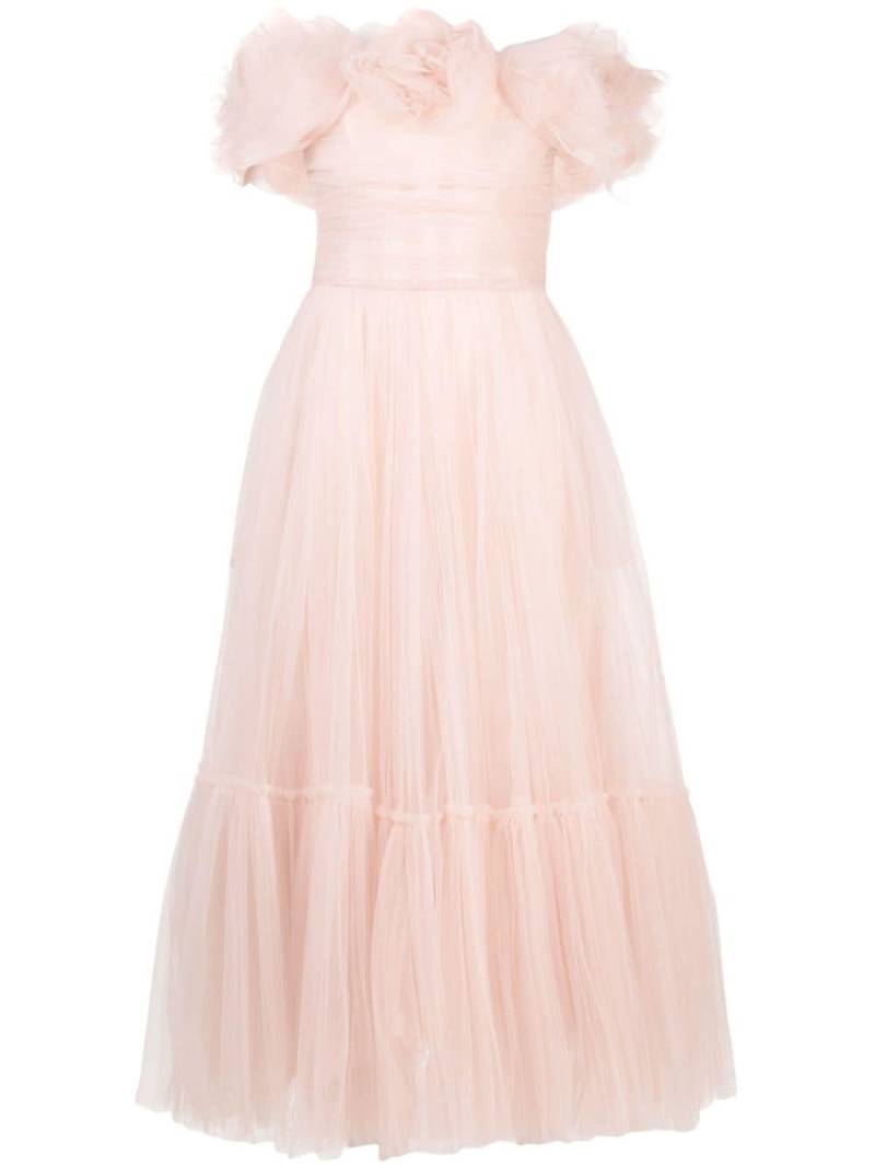 Ana Radu floral-appliqué tulle maxi dress - Pink von Ana Radu