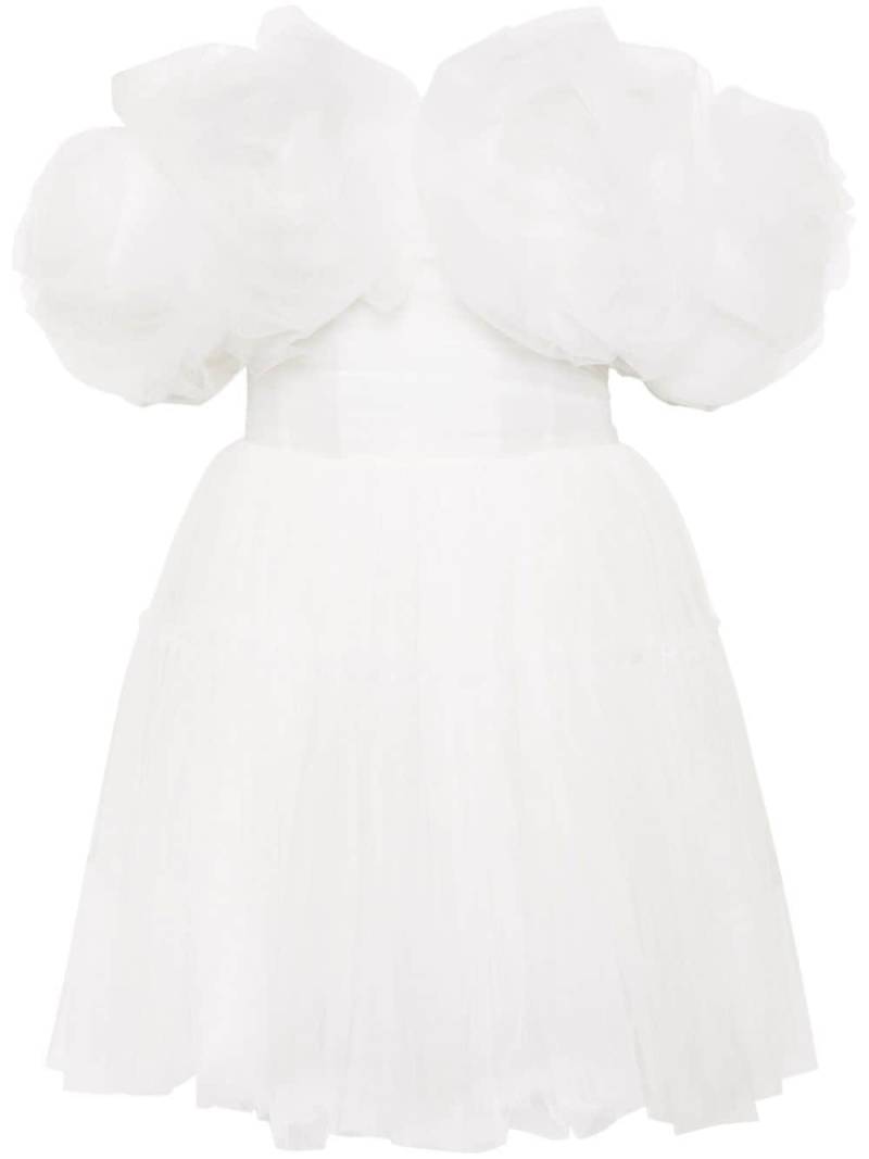 Ana Radu floral-appliqué tulle mini dress - White von Ana Radu