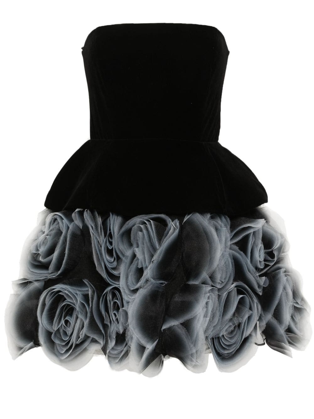 Ana Radu floral-hem mini dress - Black von Ana Radu