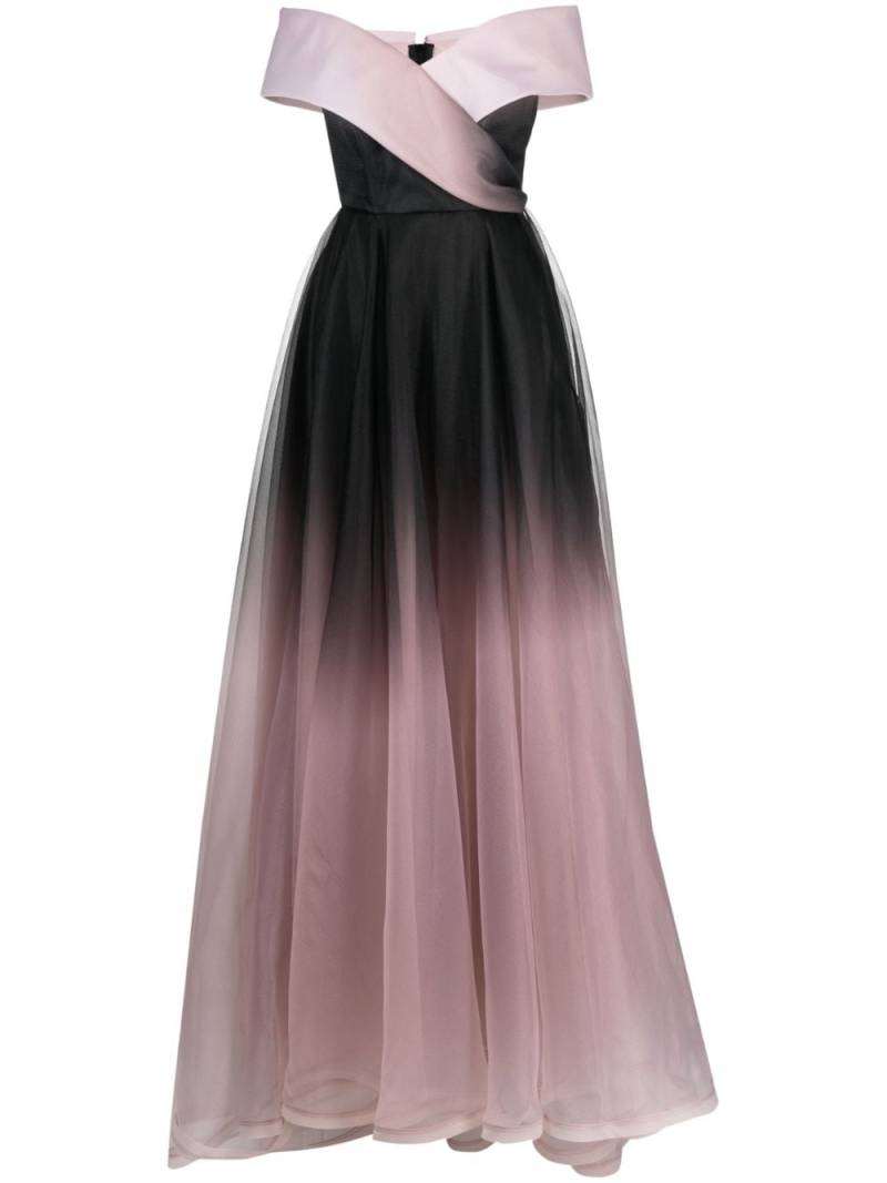 Ana Radu gradient-effect organza maxi dress - Black von Ana Radu