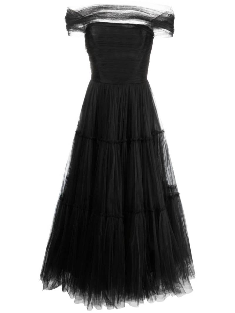 Ana Radu off-shoulder fluted maxi dress - Black von Ana Radu