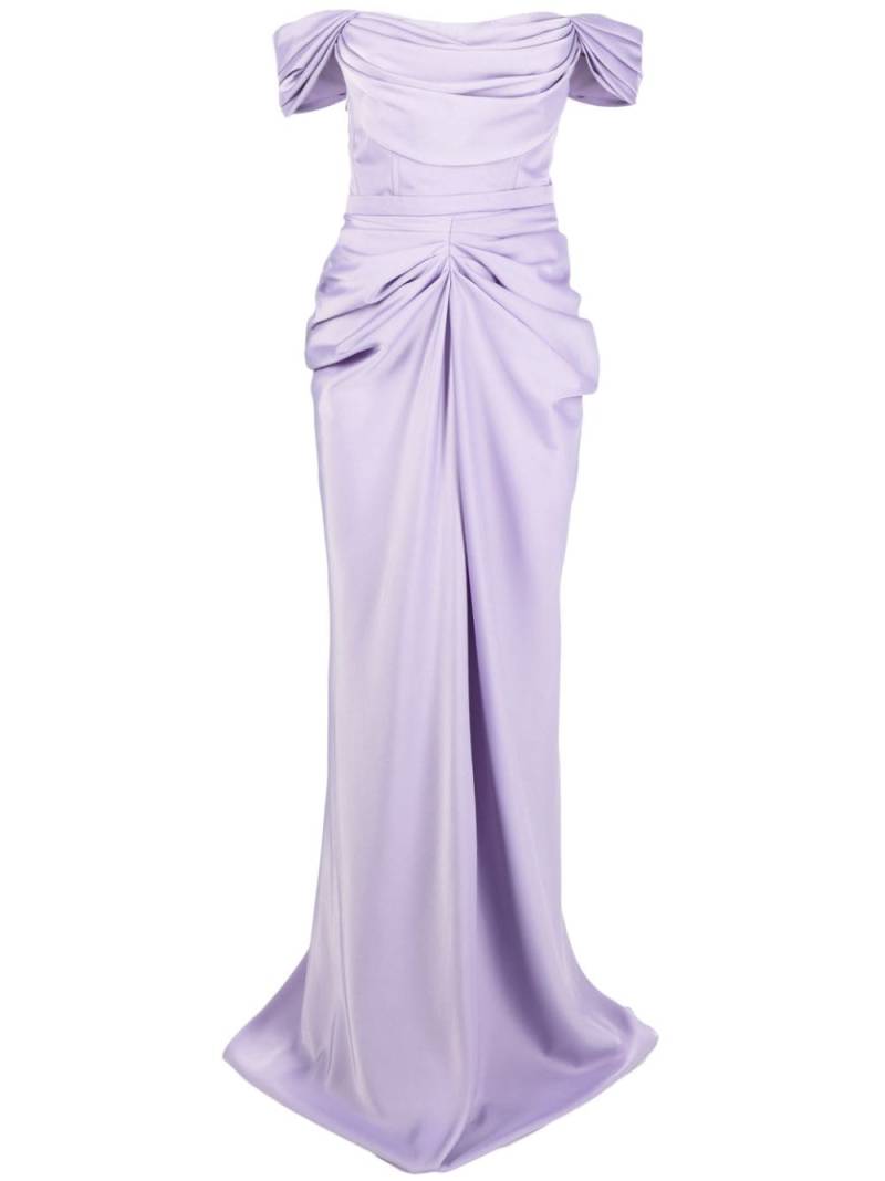 Ana Radu off-shoulder satin maxi dress - Purple von Ana Radu