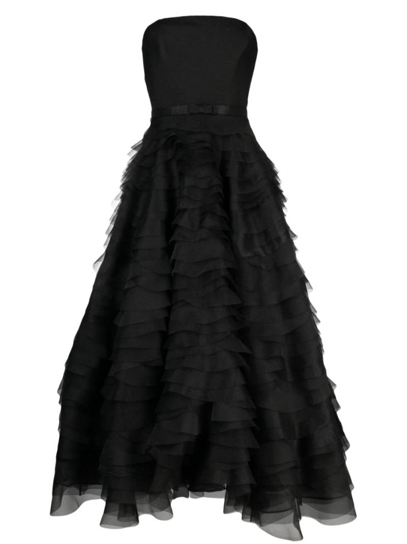 Ana Radu ruffled corset-style midi dress - Black von Ana Radu