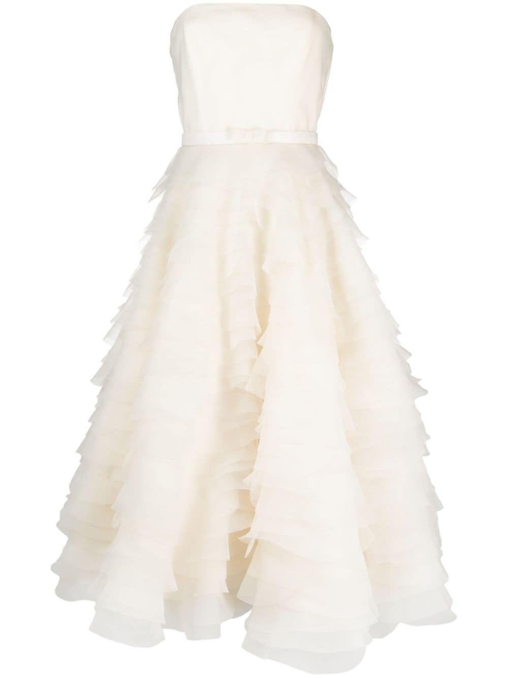 Ana Radu ruffled corset-style midi dress - White von Ana Radu