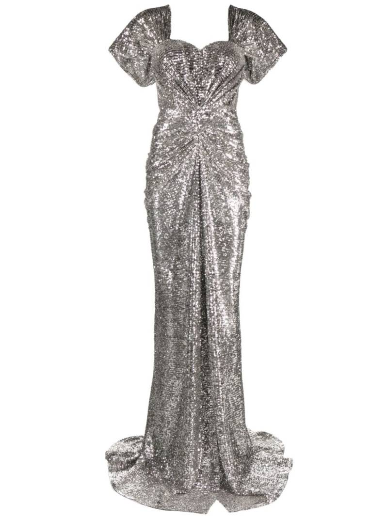 Ana Radu sequined sweetheart-neck maxi dress - Silver von Ana Radu