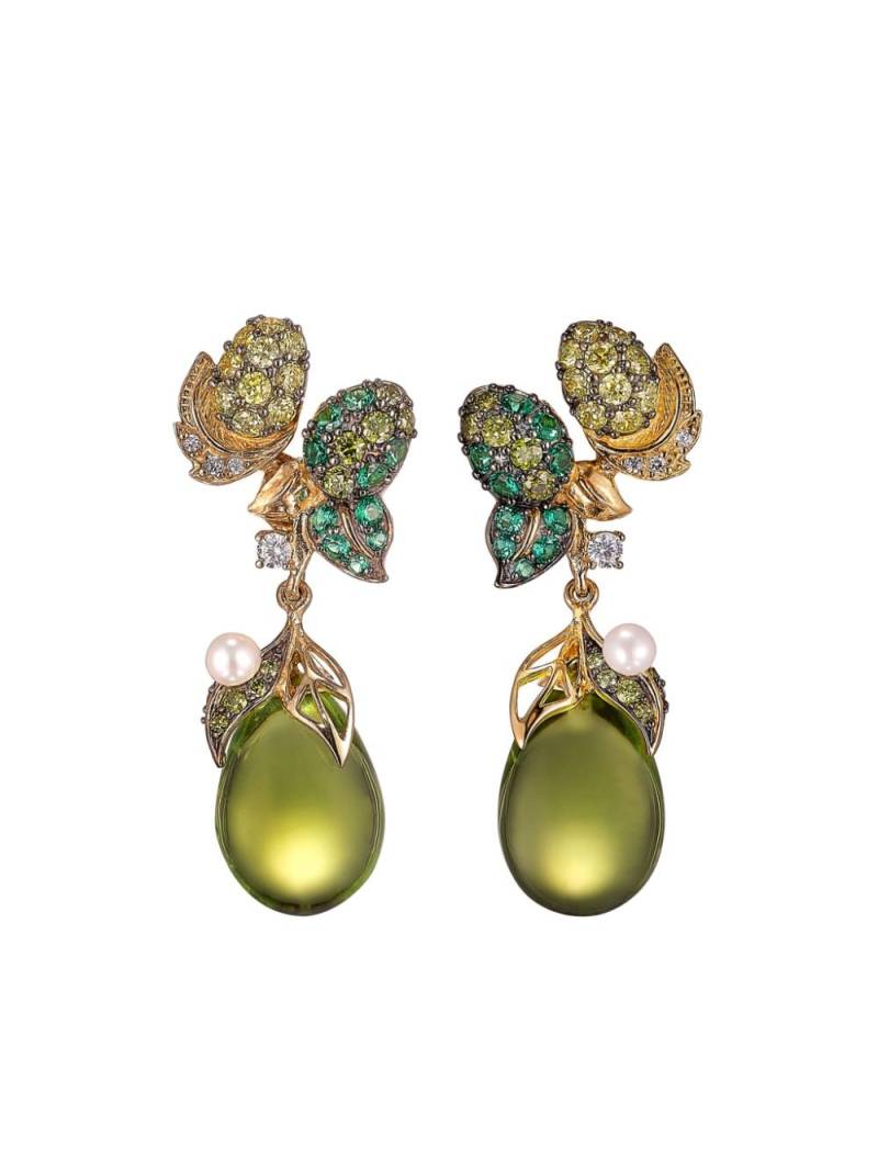 Anabela Chan 18kt gold Appleberry multi-stone earrings - Green von Anabela Chan