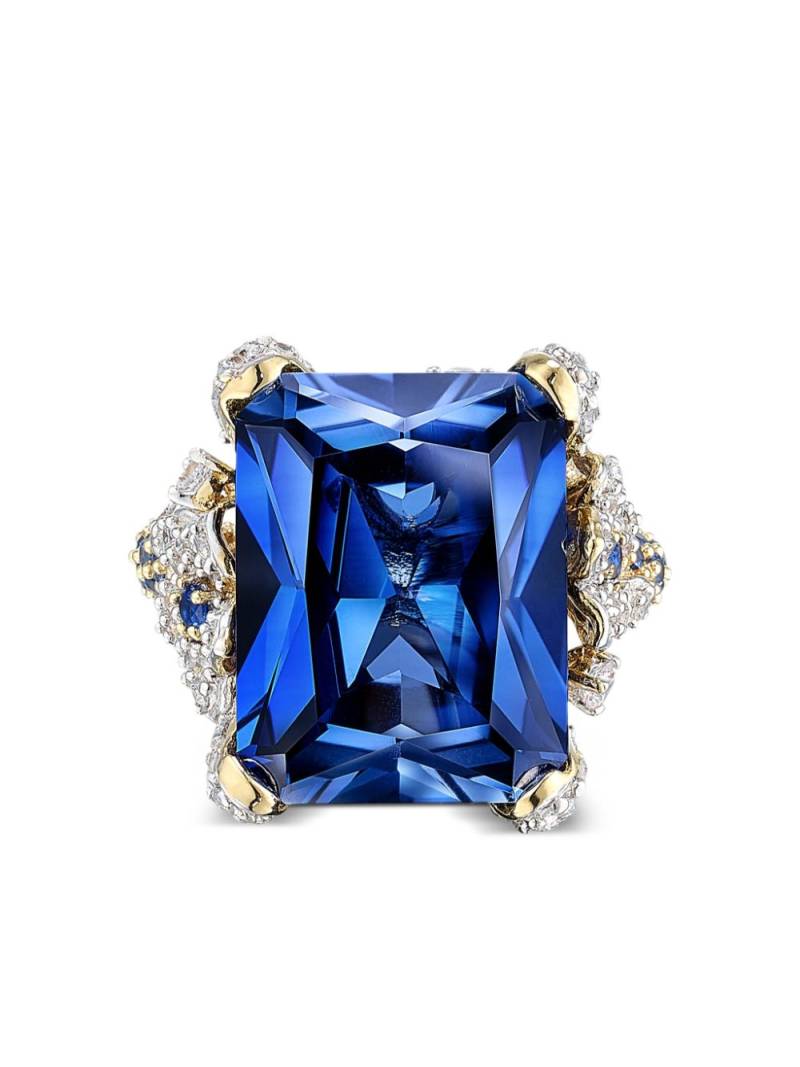 Anabela Chan 18kt gold vermeil Kashmir Cinderella sapphire and diamond ring - Blue von Anabela Chan