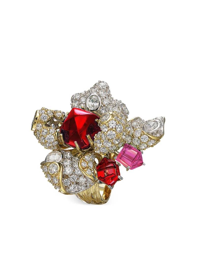 Anabela Chan 18kt gold vermeil Ruby Blossom gemstone ring - White von Anabela Chan