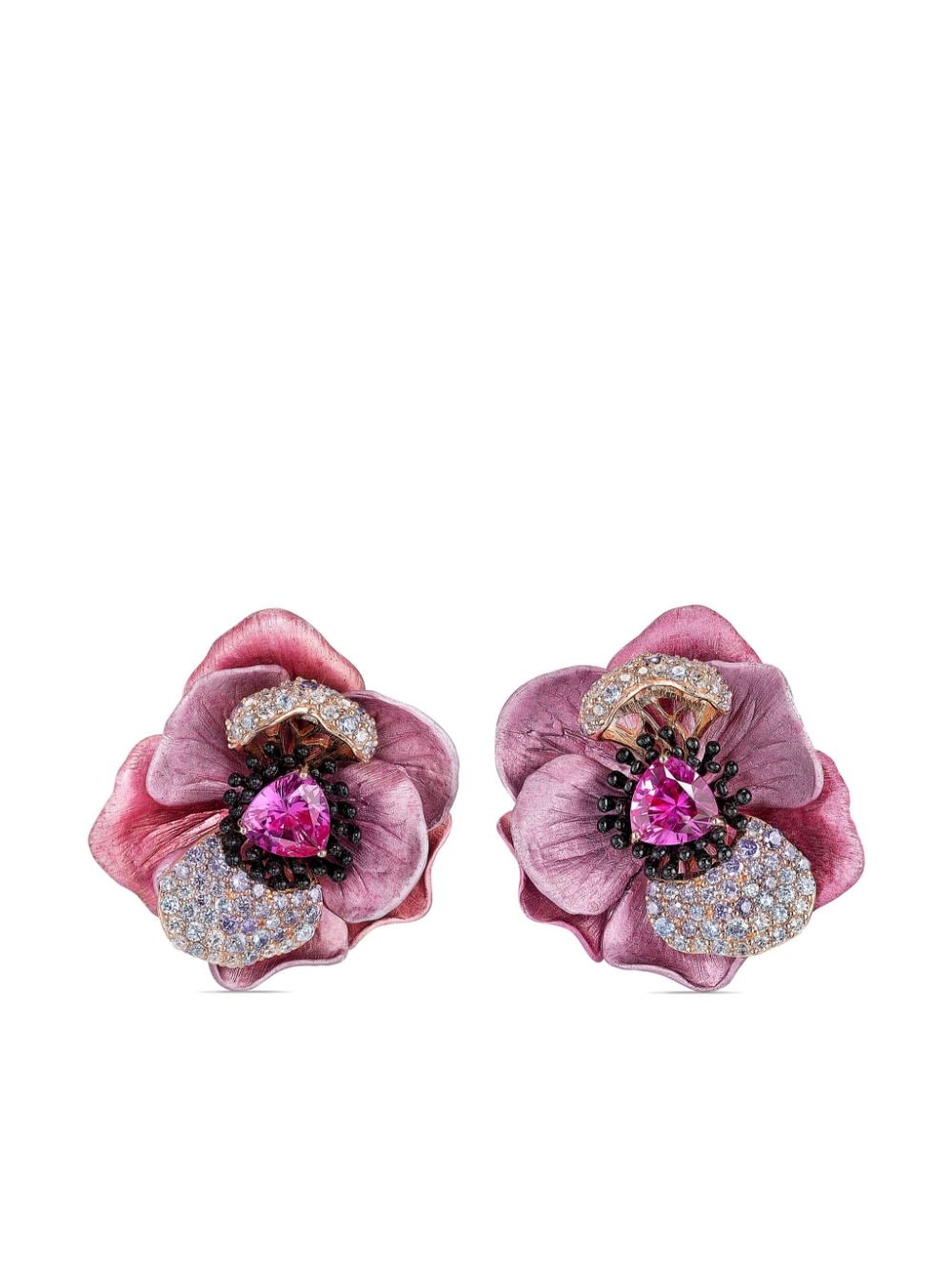 Anabela Chan 18kt rose gold Bloom sapphire and diamond earrings - Pink von Anabela Chan