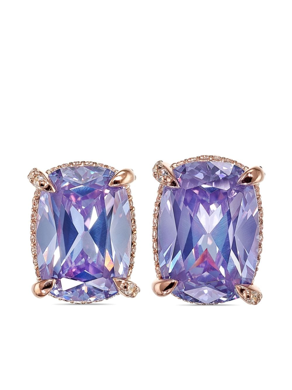 Anabela Chan 18kt rose gold vermeil Wing amethyst and diamond earrings - Purple von Anabela Chan