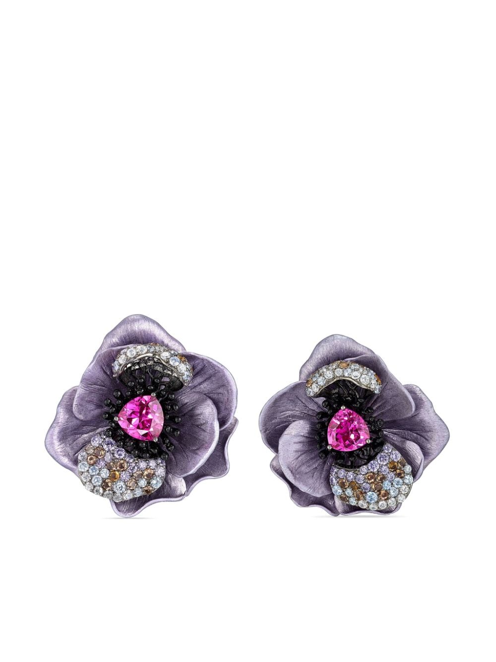 Anabela Chan 18kt white gold Bloom multi-sone earrings - Purple von Anabela Chan