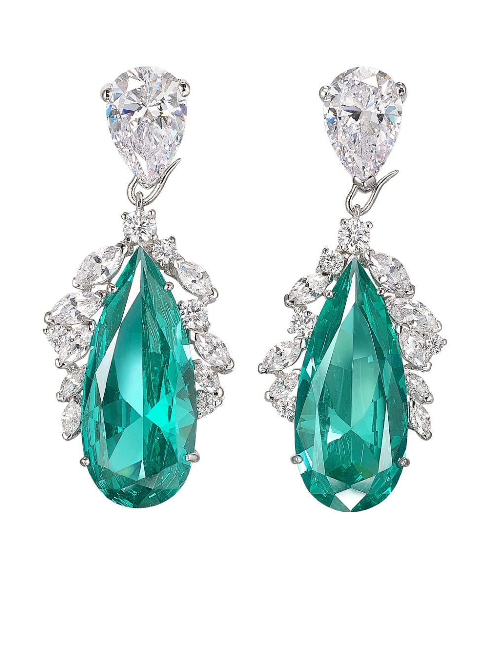 Anabela Chan 18kt white gold diamond and tourmaline drop earrings - Blue von Anabela Chan