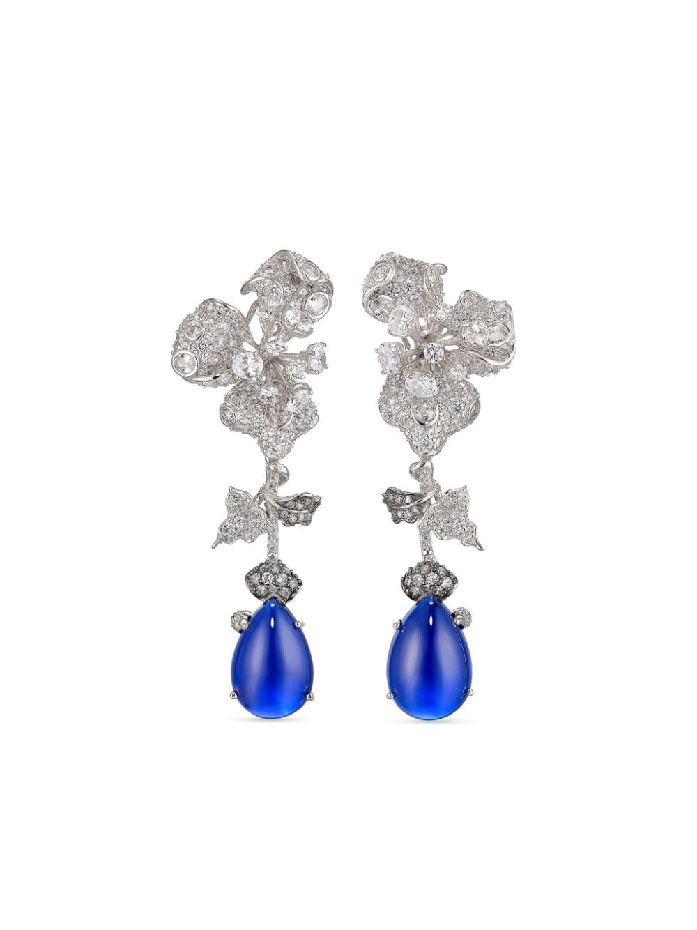 Anabela Chan 18kt white gold vermeil Orchid sapphire and diamond earrings - Silver von Anabela Chan