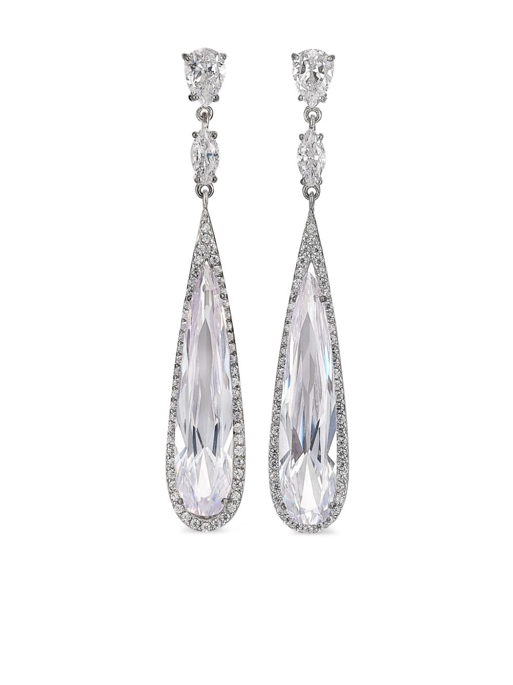 Anabela Chan 18kt white gold vermeil Shard diamond drop earrings - Silver von Anabela Chan